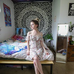 American Eagle | Floral Open Shoulder Dress